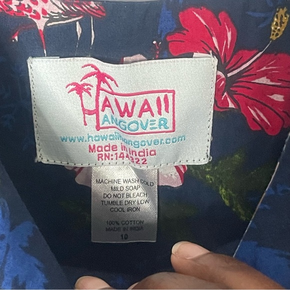 Hawaii Hangover navy blue Christmas empire girls dress Size 10 holiday novelty - Picture 11 of 11